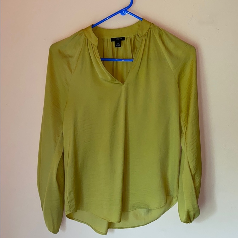 ANN TAYLOR Yellow Mustard Long Sleeves Blouses